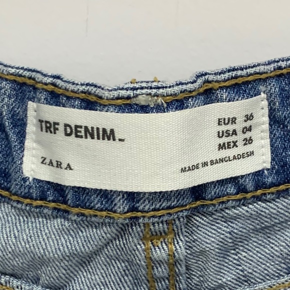 Zara Mid Rise Denim Crochet Shorts Blue Size 4 EUC - Picture 10 of 12